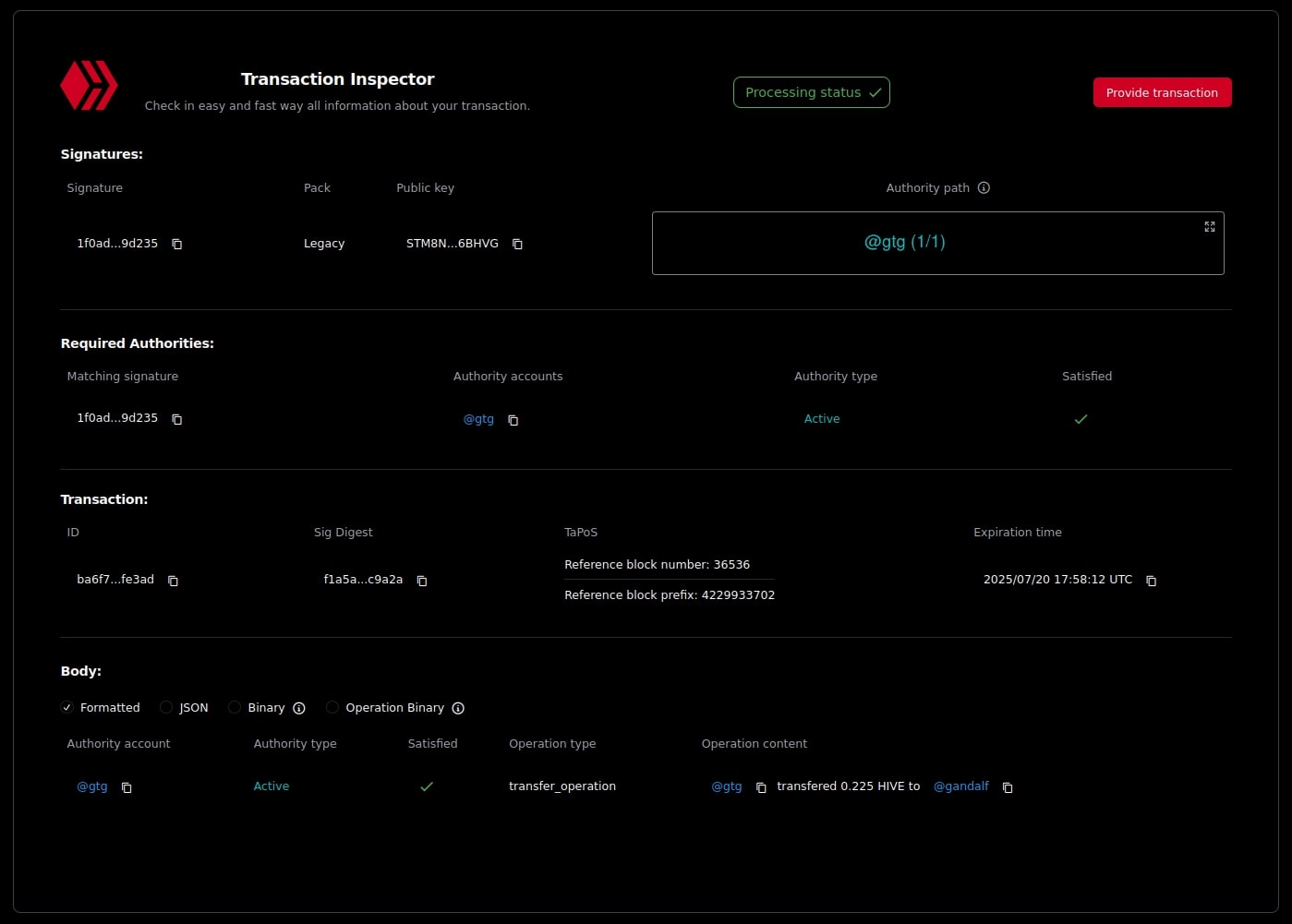 Transaction Inspector UI